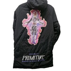 Primitive X Dragon Ball Z Goku Black Rose Parka Jacket Black Size Small